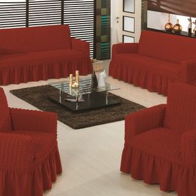 Evory Home Bürümcük Maxi Bordo (3+3+1+1) Koltuk Örtüsü
