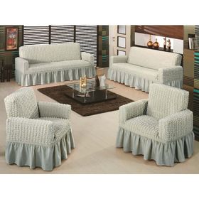 Evory Home Bürümcük Maxi Gri (3+3+1+1) Koltuk Örtüsü