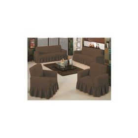 Evory Home Bürümcük Maxi Kahverengi (3+3+1+1) Koltuk Örtüsü