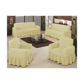 Evory Home Bürümcük Maxi Krem (3+3+1+1) Koltuk Örtüsü