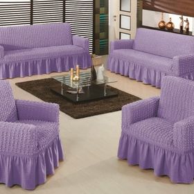 Evory Home Bürümcük Maxi Lila (3+3+1+1) Koltuk Örtüsü