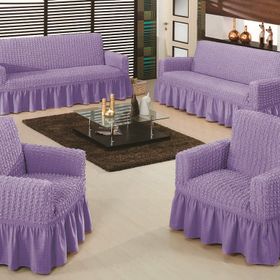 Evory Home Bürümcük Maxi Lila (3+3+1+1) Koltuk Örtüsü