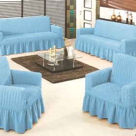 Evory Home Bürümcük Maxi Mavi (3+3+1+1) Koltuk Örtüsü