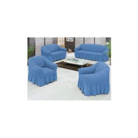 Evory Home Bürümcük Maxi Mavi (3+3+1+1) Koltuk Örtüsü