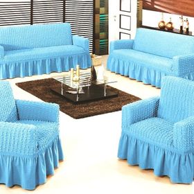 Evory Home Bürümcük Maxi Mavi (3+3+1+1) Koltuk Örtüsü
