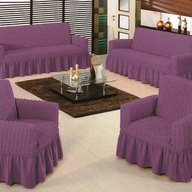 Evory Home Bürümcük Maxi Mor (3+3+1+1) Koltuk Örtüsü