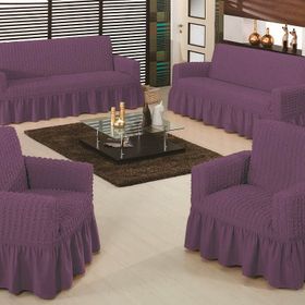 Evory Home Bürümcük Maxi Mor (3+3+1+1) Koltuk Örtüsü