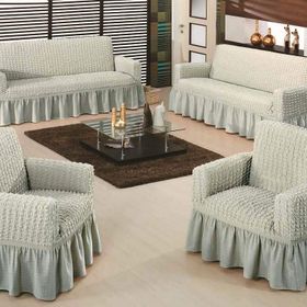 Evory Home Bürümcük Maxi Pembe (3+3+1+1) Koltuk Örtüsü