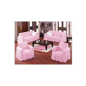 Evory Home Bürümcük Maxi Pembe (3+3+1+1) Koltuk Örtüsü