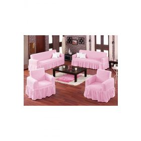 Evory Home Bürümcük Maxi Pembe (3+3+1+1) Koltuk Örtüsü