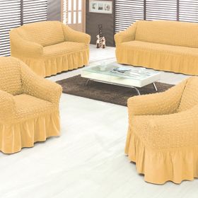 Evory Home Bürümcük Standart Bej (3+2+1+1) Koltuk Örtüsü