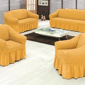 Evory Home Bürümcük Standart Bej (3+2+1+1) Koltuk Örtüsü