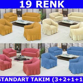 Evory Home Bürümcük Standart Bordo (3+2+1+1) Koltuk Örtüsü