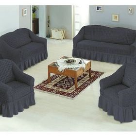 Evory Home Bürümcük Standart Füme (3+2+1+1) Koltuk Örtüsü