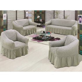 Evory Home Bürümcük Standart Gri (3+2+1+1) Koltuk Örtüsü