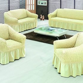 Evory Home Bürümcük Standart Krem (3+2+1+1) Koltuk Örtüsü