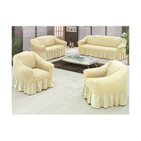 Evory Home Bürümcük Standart Krem (3+2+1+1) Koltuk Örtüsü