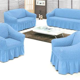 Evory Home Bürümcük Standart Mavi (3+2+1+1) Koltuk Örtüsü