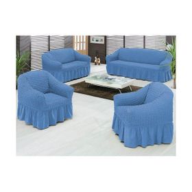 Evory Home Bürümcük Standart Mavi (3+2+1+1) Koltuk Örtüsü