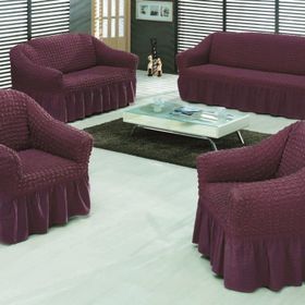 Evory Home Bürümcük Standart Mor (3+2+1+1) Koltuk Örtüsü