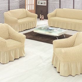Evory Home Bürümcük Standart Naturel (3+2+1+1) Koltuk Örtüsü