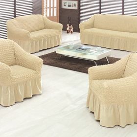 Evory Home Bürümcük Standart Naturel (3+2+1+1) Koltuk Örtüsü
