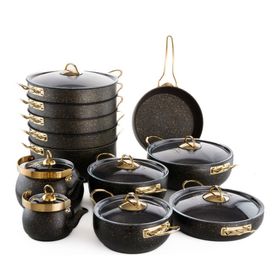 Evren 19 Parça Gold Stone Bakraç Tencere Seti