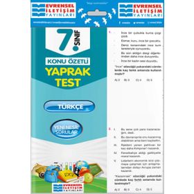Evrensel İletişim Yayınları 7. Sınıf Türkçe Konu Özetli Yaprak Test
