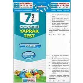 Evrensel İletişim Yayınları 7. Sınıf Türkçe Konu Özetli Yaprak Test