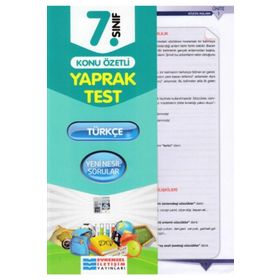 Evrensel İletişim Yayınları 7. Sınıf Türkçe Konu Özetli Yaprak Test