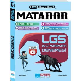 Evrensel Yayınları LGS Matador Matematik Video Çözümlü 15 Deneme Sınavı
