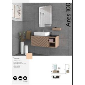 Evros Ares Kahverengi 100 cm Banyo Dolabı