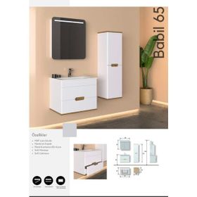 Evros Babil 65 cm Boy Dolabı Dahil Banyo Dolabı