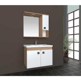 Evros Beyaz Ceviz Deko 80 cm Banyo Dolabı