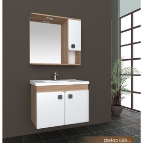Evros Beyaz Ceviz Deko 80 cm Banyo Dolabı