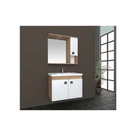 Evros Beyaz Ceviz Deko 80 cm Banyo Dolabı