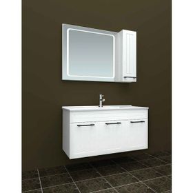 Evros Beyaz Uras 100 cm Banyo Dolabı