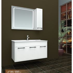 Evros Beyaz Uras 100 cm Banyo Dolabı
