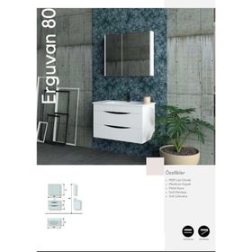Evros Erguvan 80 cm Banyo Dolabı
