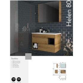 Evros Helen 80 cm Banyo Dolabı