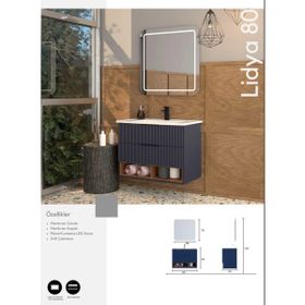Evros Lidya 80 cm Banyo Dolabı