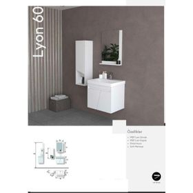 Evros Liyon 60 cm Banyo Dolabı