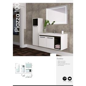 Evros Piazza 100 cm Boy Dolabı Dahil Banyo Dolabı