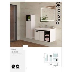 Evros Piazza 80 cm Boy Dolabı Dahil Banyo Dolabı