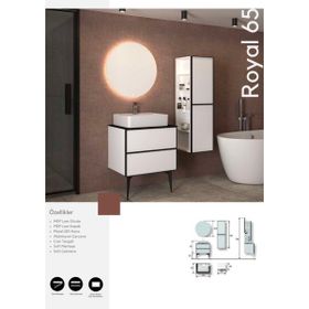 Evros Royal 65 cm Boy Dolabı Dahil Banyo Dolabı