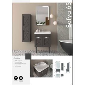 Evros Sofya 65 cm Banyo Dolabı