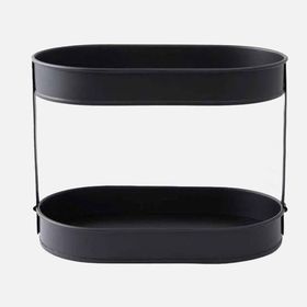 Evstyle 2 Katlı Siyah 32.5x19 cm Oval Organizer