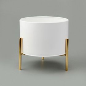 Evstyle 20x22.5 cm Beyaz Gold Ayak Detaylı Saksı