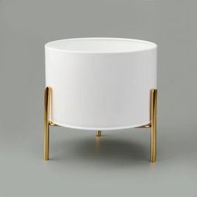 Evstyle 20x22.5 cm Beyaz Gold Ayak Detaylı Saksı