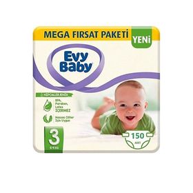 Evy Baby No:3 Midi 150 Adet Bebek Bezi